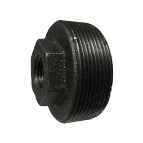Midland Industries 65541 Reducer Hex Bushing, Black Iron, 4 in. MPT x 2 in. FPT, 150 PSI