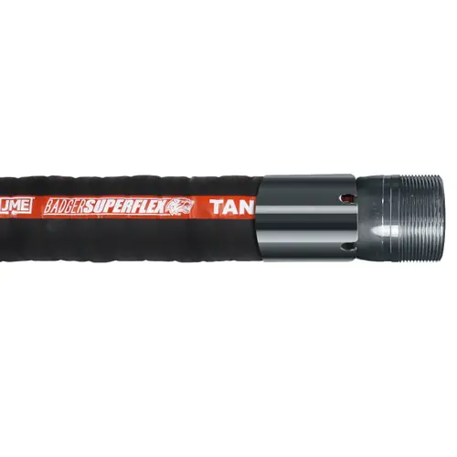 BadgerFlex 3 in. Transfer Hose Assemblies w/ Male NPT Ends - Black