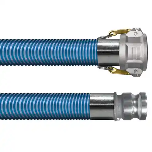 BadgerFlex Blue Water 4 in. Low-Temperature Heavy Duty Suction Hose w/ Part C Female Coupler x Part E Male Adapter Ends