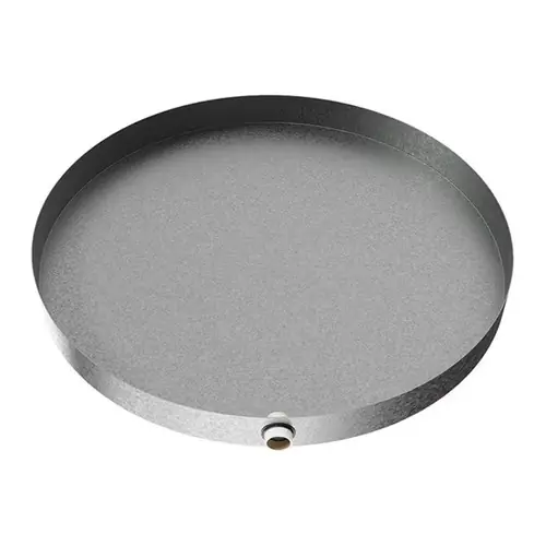 JME 24 in. Round Galvanized Steel Drip Pan w/ Drain