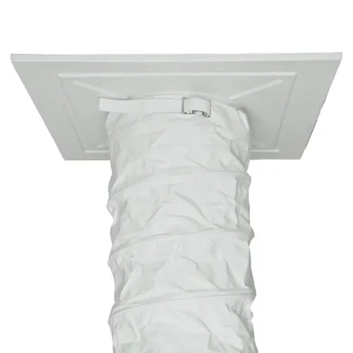 Flexaust White PVC Coated Polyester Ceiling Tile AC Hose Kit 16 in. Dia.