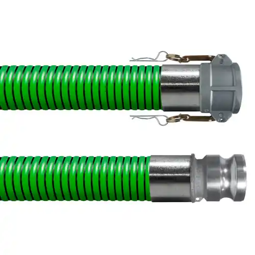 BadgerFlex Green 1 1/2 in. Liquid Suction Hose w/ Part C Female Coupler x Part E Male Adapter Ends