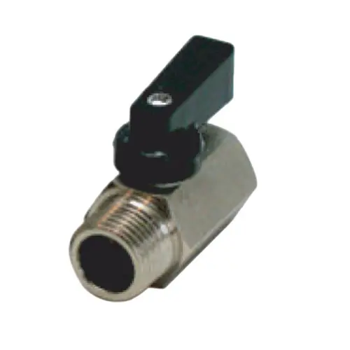 PCI 383M-38-NPT 3/8 in. F x 3/8 in. M NPTF Blow-Out Proof Low Pressure Mini Ball Valve - 450 PSI