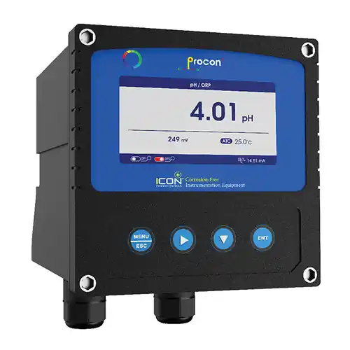 Icon D400 Series Single Channel Display & Controller, pH/ORP Input, 4-20mA + 2 Relay Output, 24VDC