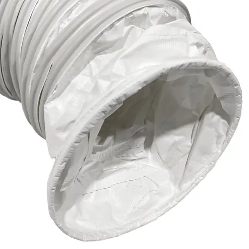 BadgerFlex 12 in. PVC Duct Hose w/ Hoop Cuff, 10 oz., White - 25 ft.