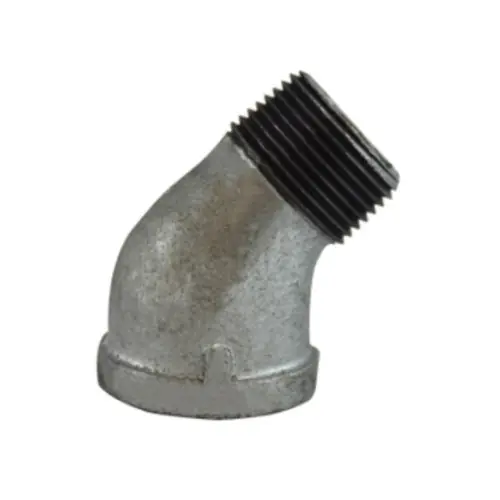 Midland Industries 64205 45° Street Elbow, Galvanized, 1 in. MPT x 1 in. FPT, 150 PSI
