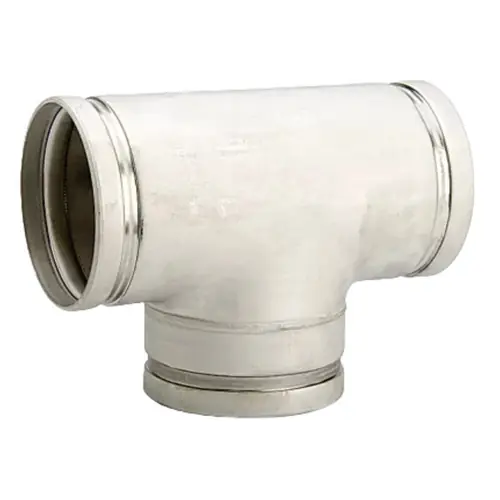 Anvil Gruvlok FIG 7060SS Straight 304 Stainless Steel Tee - Schedule 10