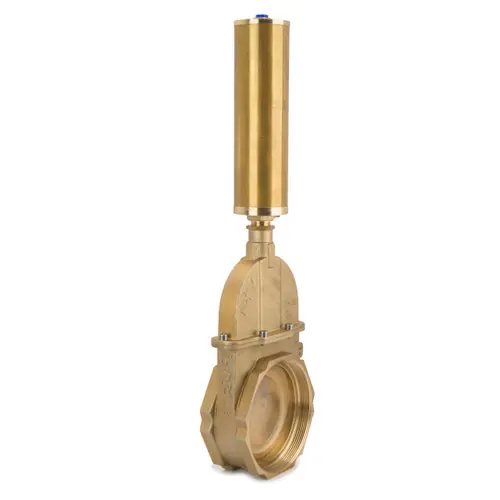 RIV Perla 6 in. Brass Piston Gate Valve W/ Pneumatic Jack F/F NPT 37 PSI