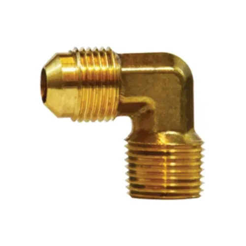 Midland Industries 10294 Brass 90° Male Elbow, 3/8 in. Male Flare x 1/4 in. MNPT