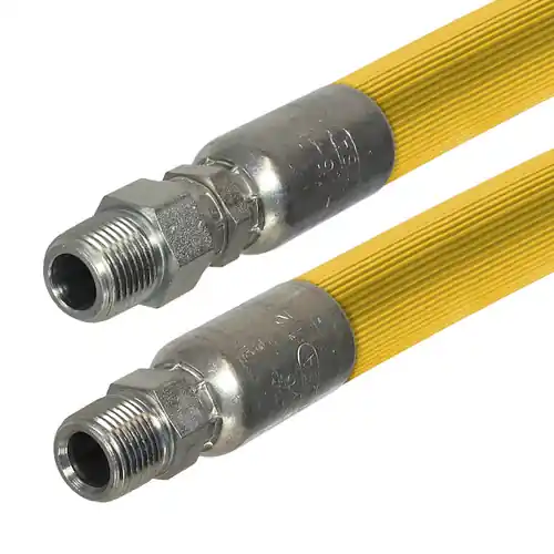 Kuriyama Kuri Tec K4131 3/8 in. 600 PSI Yellow PVC Reinforced Spray Hose Assemblies w/ Rigid Male NPTF x Swivel Male NPTF Ends