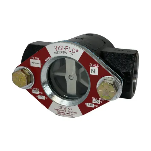 OPW VISI-FLO 1400 1 in. Socket Weld Carbon Steel Sight Flow Indicator w/ Neoprene Seal - Propeller