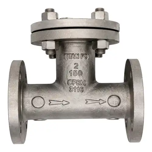 Titan Flow Control 3 in. Flange End Stainless Steel Tee Type Strainer