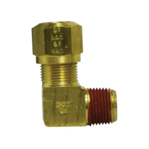 Midland Industries 38095 90° Brass Elbow, 3/8 in. Tube OD x 1/4 in. MNPT