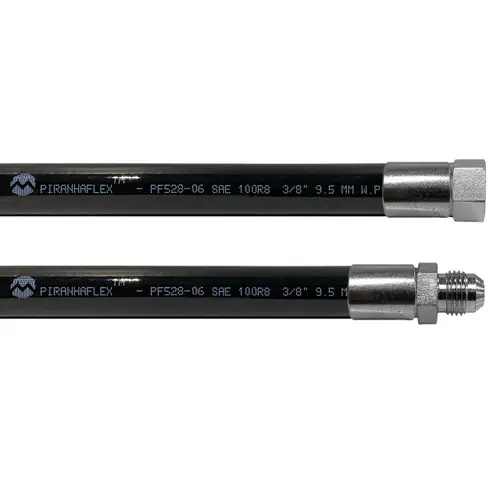 Kuriyama Piranhaflex PF528 1/4 in. Hydraulic Hose Assembly w/ Male JIC Seat x Female JIC Seat