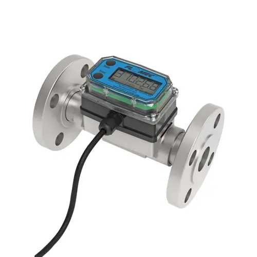 GPI G2S15F42GMZ 1 1/2 in. NPT Industrial Stainless Steel Turbine Flow Meter w/ LCD Display, Pulse Out, 4-20mA - 1 1/2 in. #150 ANSI Flange Ends
