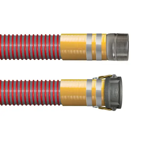 BadgerFlex Vapor HD 4 in. Heavy Duty Gasoline Vapor Recovery Hose Assemblies w/ CPP x MNPT Ends
