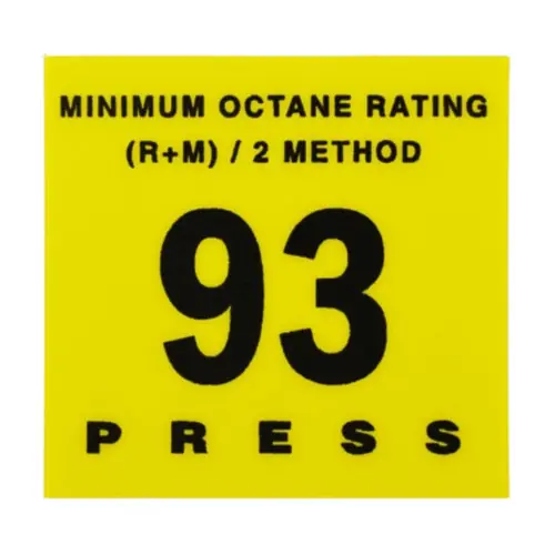 RDM EU02001G004 93 Octane Press to Start Overlay - Gilbarco Encore/Eclipse