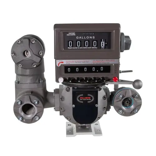 Fill-Rite TS20AV13ATCBMXAS4N 2 in. NPT Oval Gear Meter w/ Mechanical Register, Strainer, Air Eliminator, 2-stage Preset Counter and Valve