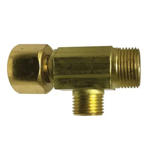 Midland Industries AMC® 700073-060606 Compression Swivel Tee, Lead Free Brass, 3/8 in. x 3/8 in. Male x 3/8 in. Female