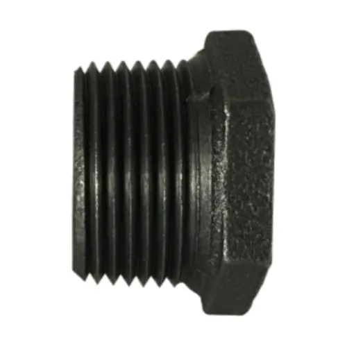 Midland Industries 65538 Reducer Hex Bushing, Black Iron, 3 in. MPT x 2 in. FPT, 150 PSI