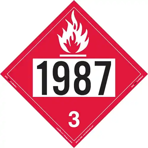 Labelmaster UN 1987 Rigid Vinyl Flammable Liquid Placard