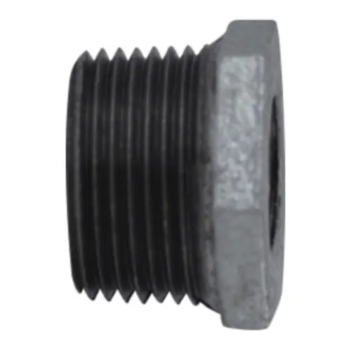 Midland Industries 64513 Reducer Hex Bushing, Galvanized, 1 in. MPT x 3/4 in. FPT, 150 PSI