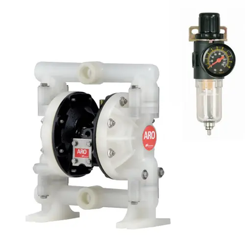 ARO PRO Series 1 in. NPT Air Diaphragm Pump w/ Santoprene Diaphragms & Balls, Polypropylene Seats with FREE Filter/Regulator