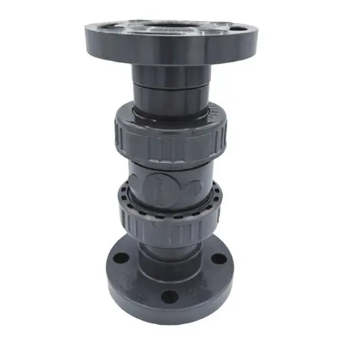 Chemline Plastics EC Series Ball Check Valve, PVC Body, FKM O-Rings, Flanged Ends