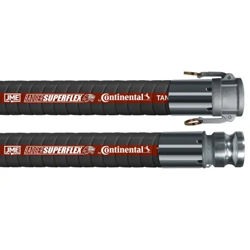 BadgerFlex SuperFlex 2 in. Petroleum Transfer Hose w/ Female Coupler x Male Adapter Ends - 150 PSI