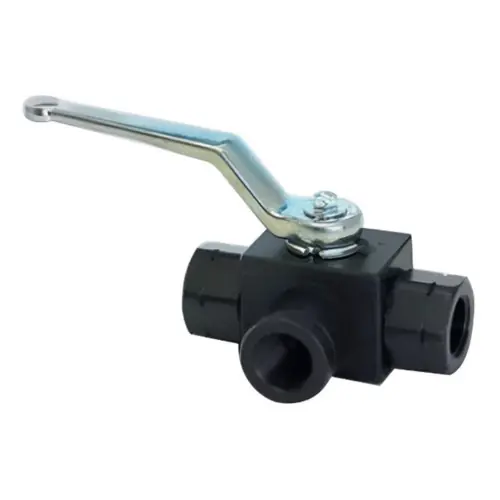 PCI BK3-38-SAE-1125-L 3/8 in. x 9/16 in. -18 ORB Full Port Three-Way Diverter Valve - 5880 PSI, Black Oxide Coating