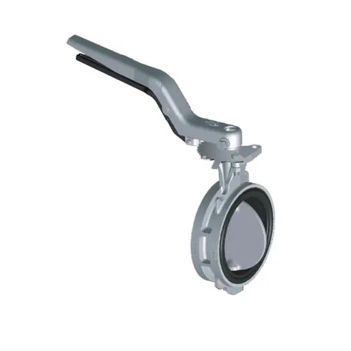 BTI 6-600-500-H10 6 in. Aluminum Body Butterfly Valve w/ Ductile Disc, Black MaxxLife Seat & HD Handle