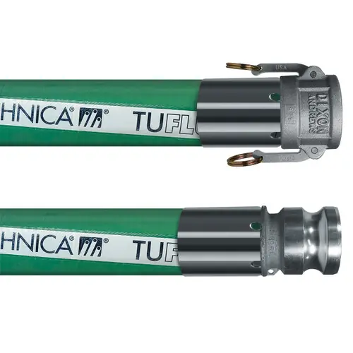 Tudertechnica Tufluor® Evolution 3/4 in. PTFE Chemical Suction & Delivery Hose Assemblies 150 PSI w/ Stainless Steel Female Coupler x Male Adapter Ends