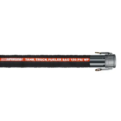 BadgerFlex 1 1/2 in. Fuel Transfer Hose Assembly w/ Part C Female Couplers - Black