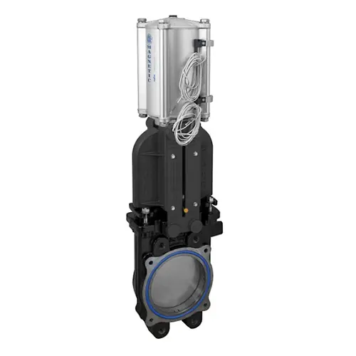 RIV Gladio 6 in. Knife Gate Valve W/Air Cylinder & Sensor 145 PSI