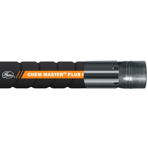 Gates 1 1/2 in. Chem Master Plus XLPE 200 PSI SD Black Chemical Hose w/ Stainless Male NPT Ends