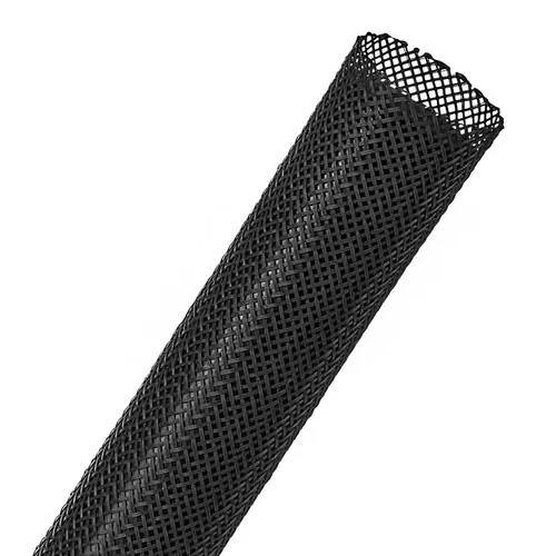 Techflex PTN1.00BK Flexo PET 1 in. x 65 ft. Braided Sleeve, Black