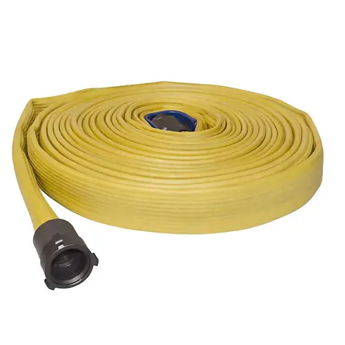 Dixon DXD815Y50RAF 1 1/2 in. Double Jacket Fire Hose, 800#, Aluminum Rocker Lug Coupling - 50 ft.