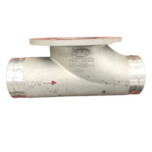 BTI BT-500-A 5 in. Aluminum Straight Tee, Grooved x Grooved