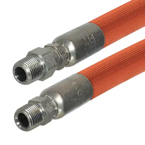Kuriyama Kuri Tec K4132 1/2 in. 600 PSI Orange PVC Reinforced Spray Hose Assemblies w/ Rigid Male NPTF x Swivel Male NPTF Ends