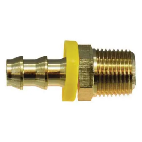 Midland Industries 30207 Brass Push On Straight Adapter, 1/2 in. Barb x 1/2 in. MNPT