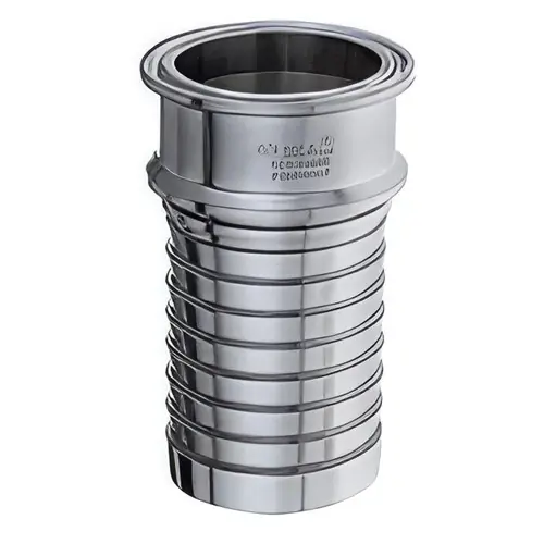 Kuriyama TCSSS400 4 in. TriClamp x Hose Shank Crimp Fitting