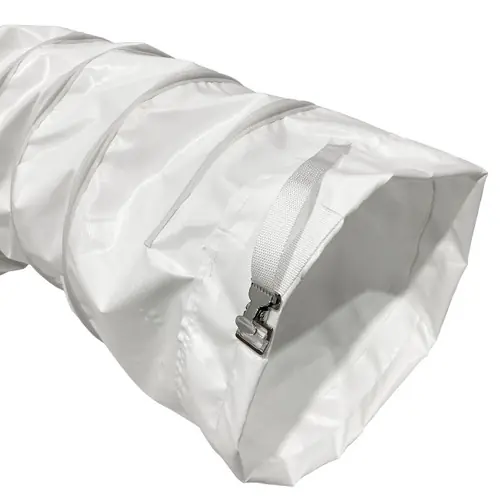 BadgerFlex 20 in. Silicone Duct Hose w/ Belt Cuff, 14 oz., White - 25 ft.