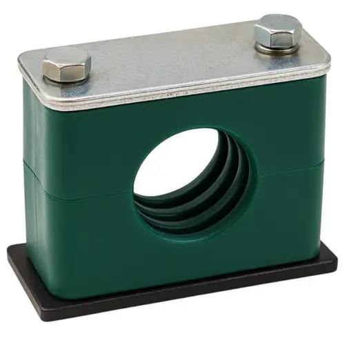 PCI A4-32-R 1.25 in. Diameter Standard Polypropylene Hydraulic Pipe Clamp - Rail Nuts, Cover Plate, Bolts