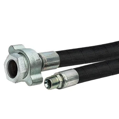 BadgerFlex 3/4 in. Steam Hose Assembly w/ Female x Male Crimped Ground Joint Ends - Black