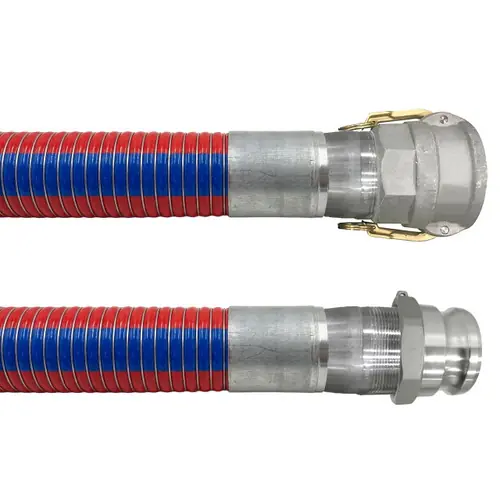 U.S. Hose Chemiflex 3 in. Red Composite Transfer Hose w/ Stainless Female Coupler x Male Adapter Ends