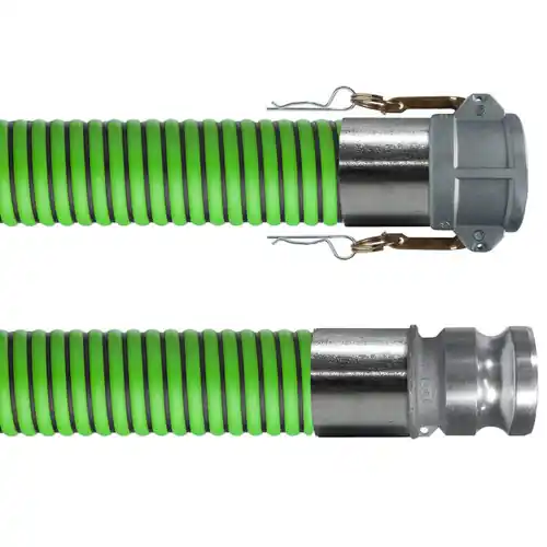 Kanaflex flexCHEM 300 4 in. EPDM Chemical Hose w/ Aluminum Female Coupler x Male Adapter Ends