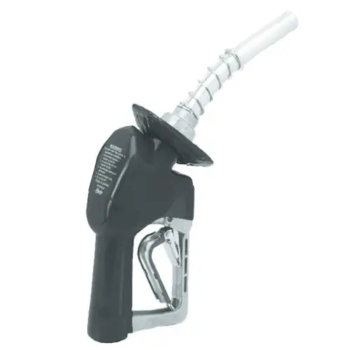 Husky X-Series 3/4 in. Light Duty Diesel Nozzle w/ Three Notch Hold Open Clip & Waffle Splash Guard- UL Listed, Black
