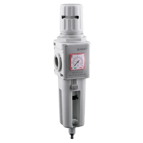 AIGNEP N030104231000, 3/8 in. NPT Manual Filter Regulator, FRL1, 20um, 0-8 Bar