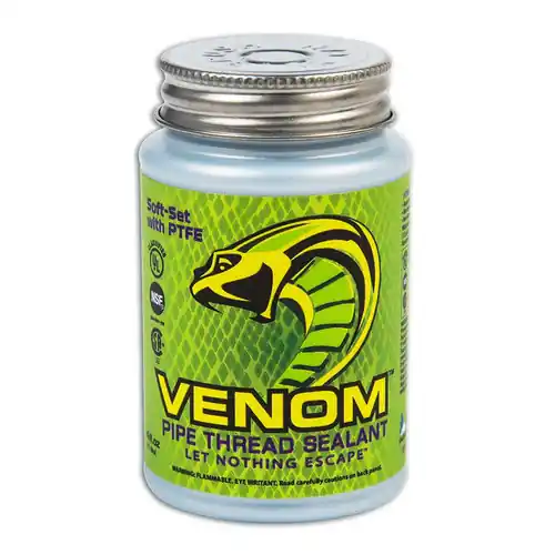 Venom VM04 Universal Pipe Thread Sealant W/ Brush, 4 OZ., Pack of 24
