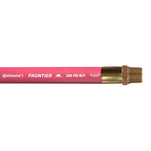 Continental ContiTech Frontier™ 1/2 in. Red 300 PSI Standard Air & Water Hose Assemblies w/ Crimped Male NPT Fittings